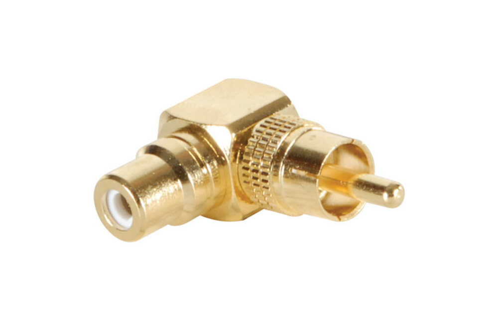 Gold RCA Right Angle Adapter Short