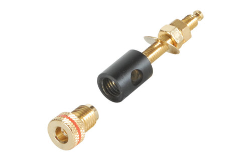 Binding Post Banana Jack with 25.4 mm Thread 2 Pair Black Gold