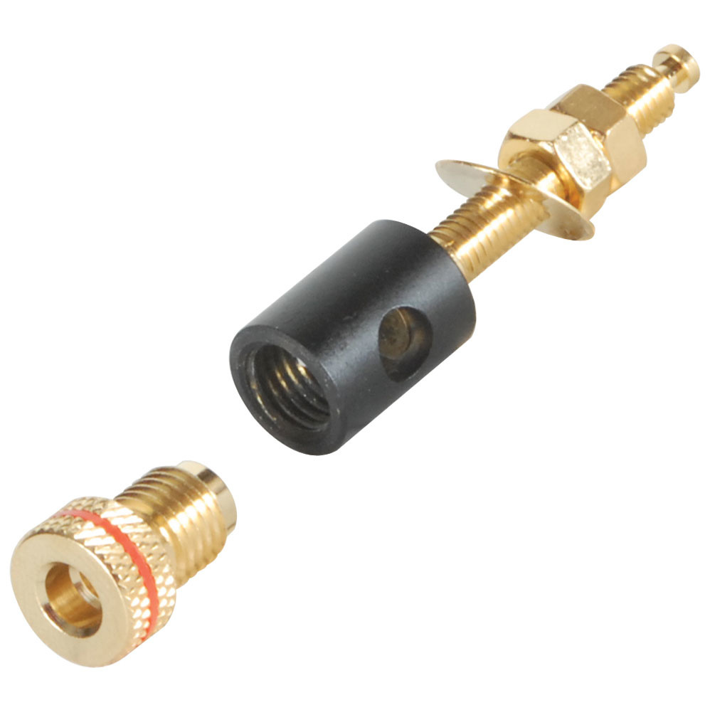 Binding Post Banana Jack with 25.4 mm Thread 2 Pair Black Gold