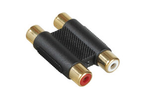 Gold Dual RCA Jack To RCA Jack Adapter