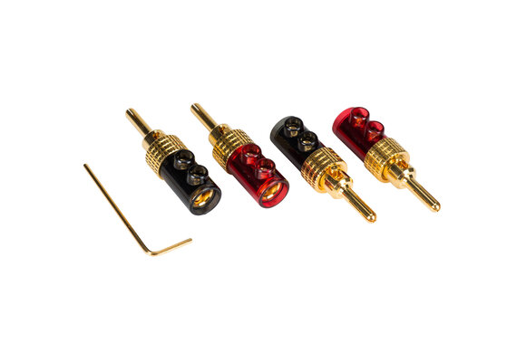 Expanding  Poly Carbonate Shell Banana Plugs 2 Pairs