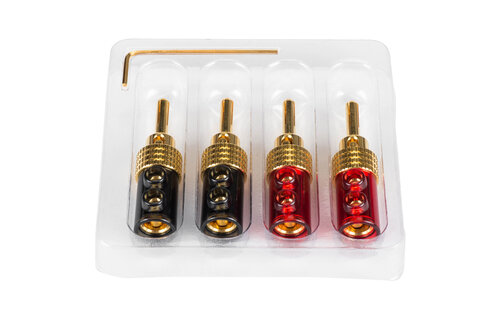 Expanding Banana Plugs with Dual Set Screws and Poly Carbonate Shell 2 Pairs