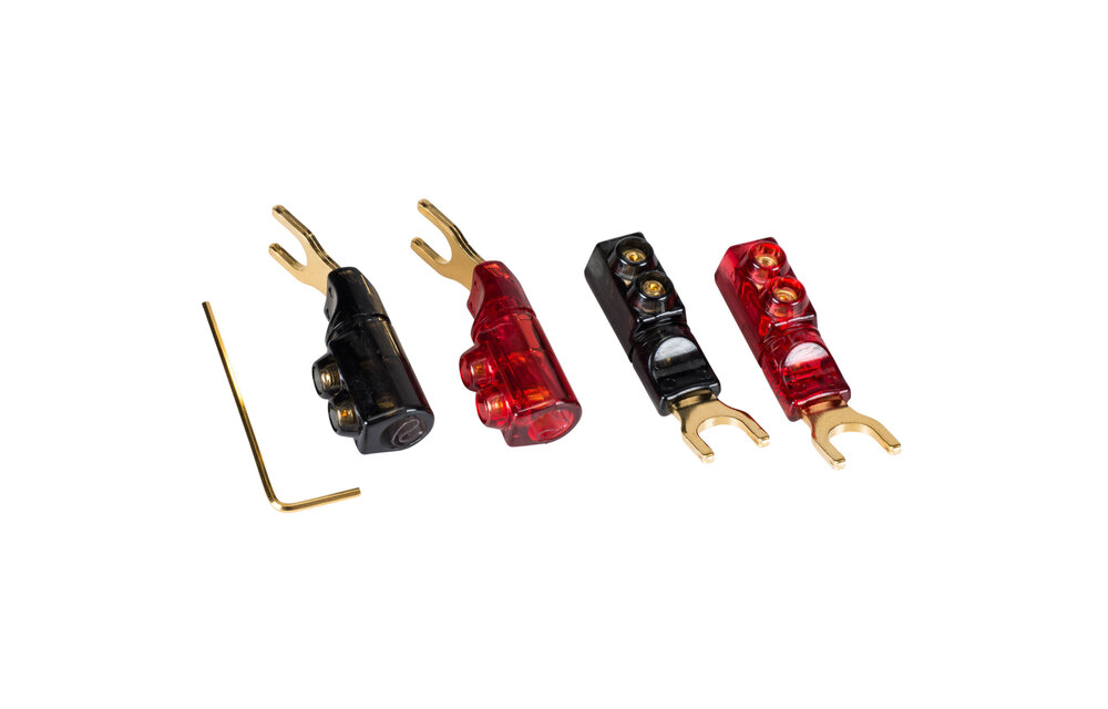 7.9 mm Spade Terminals with Dual Set Screws and Poly Carbonate Shell 2 Pairs