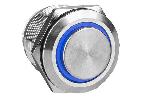 SPST N.O. 19mm Waterproof Raised Push Button Switch