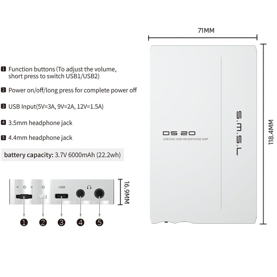 DS20 Portable DAC and Headphone Amplifier CS43131