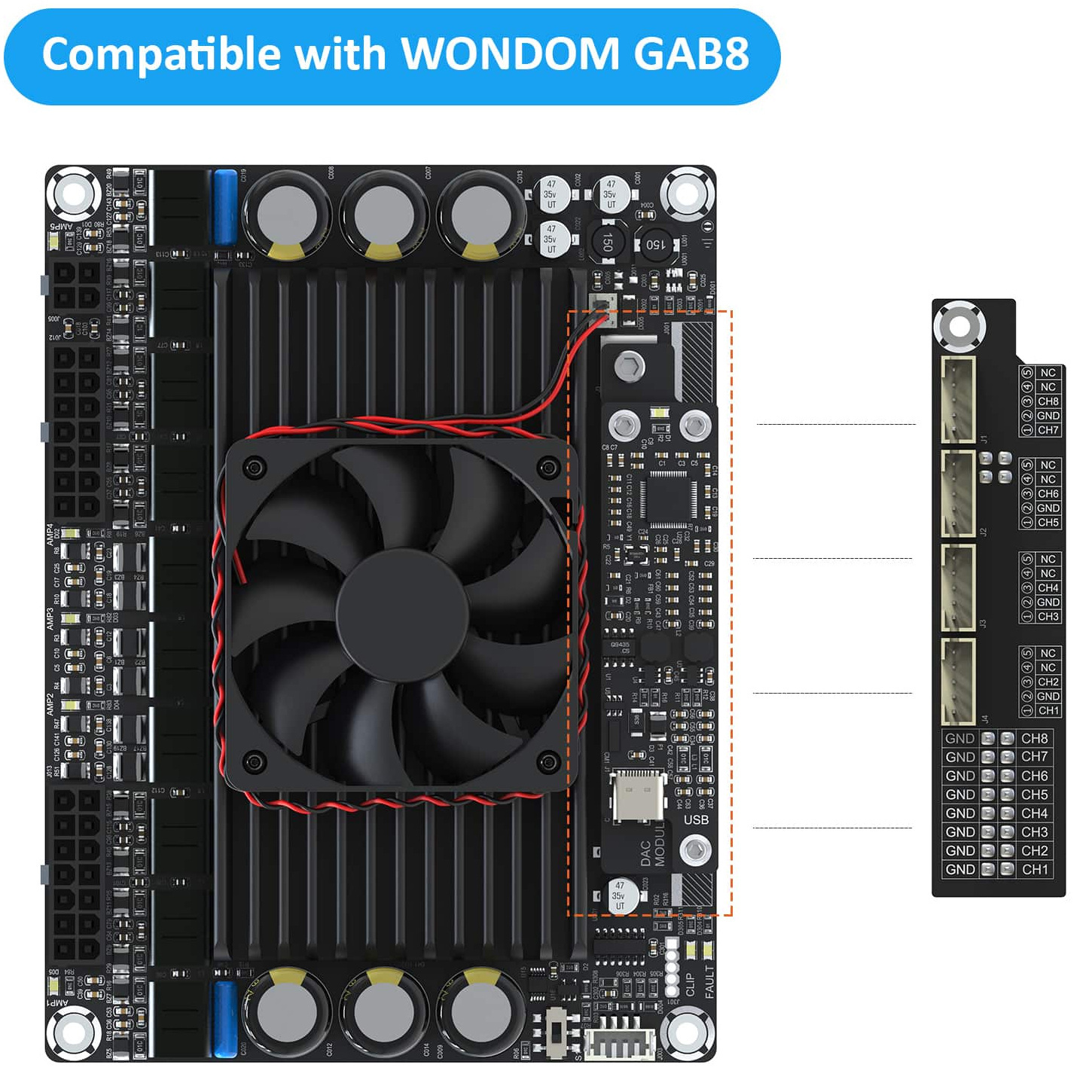 AA-AA11479 8CH Analog Input Daughter Board GAB8/KAB9 for Multi-Speaker system