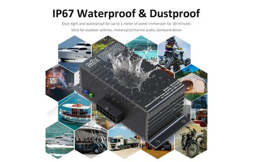 AA-AS32987 WPA2X20 2x20W Mini Waterproof Amplifier for Marine & Automotive