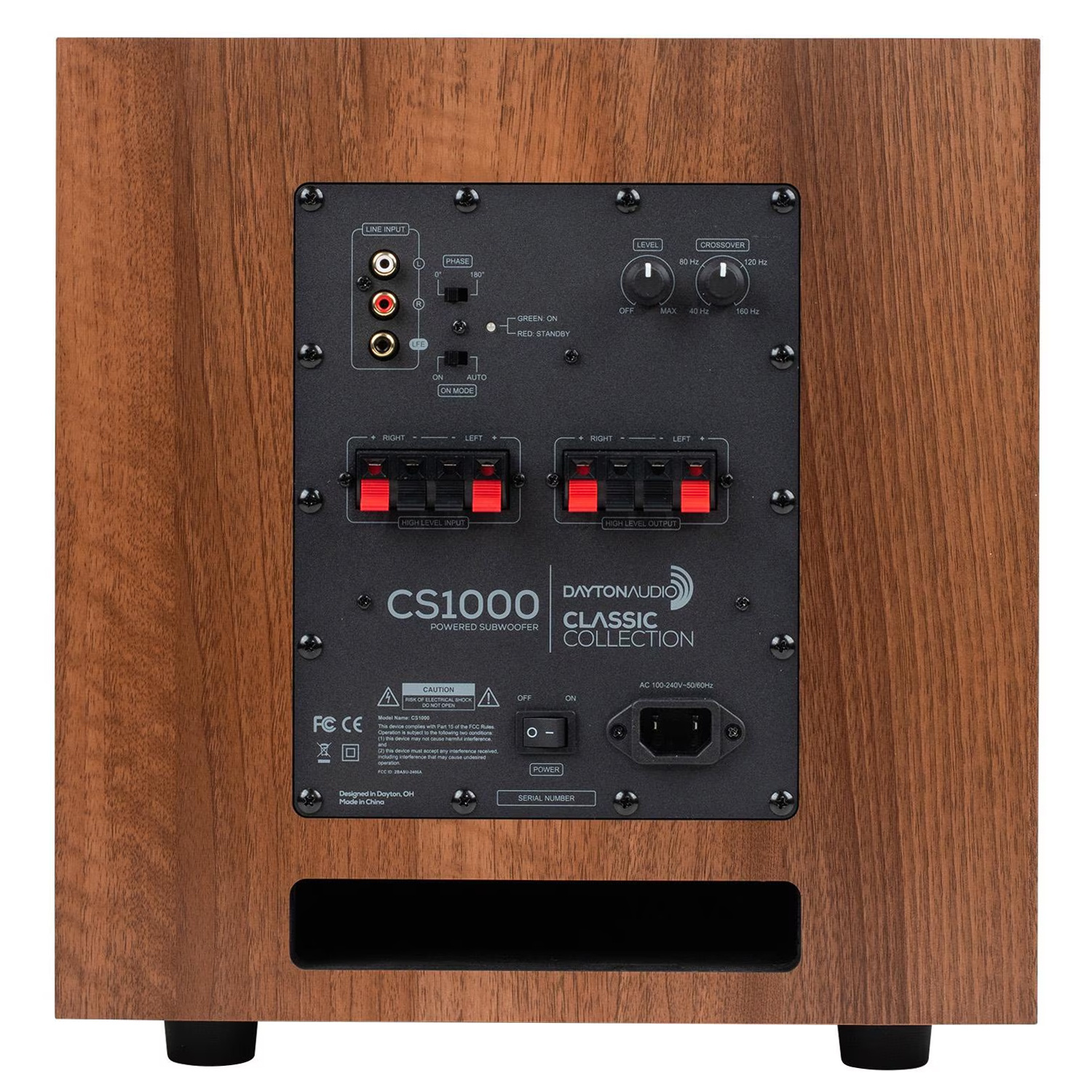 CS1000 10" 180W Powered Subwoofer Wood