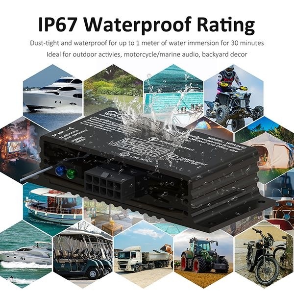 AA-AS32987 WPA2X10 2x10W Mini Waterproof Amplifier for Marine & Automotive