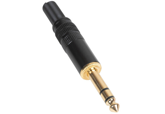 6.35 mm TRS Stereo Plug Gold Plated Metal Black