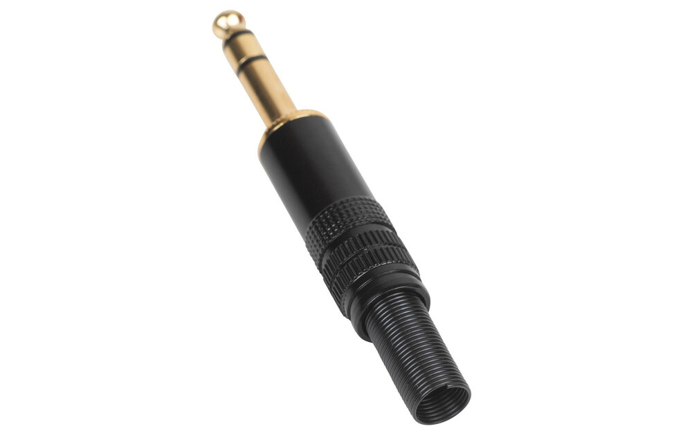 6.35 mm TRS Stereo Plug Gold Plated with Metal Black Shell