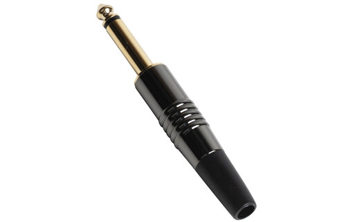 6.35 mm TS Mono Plug with Nickel Tin Gun Metal Color Housing Gold Plated