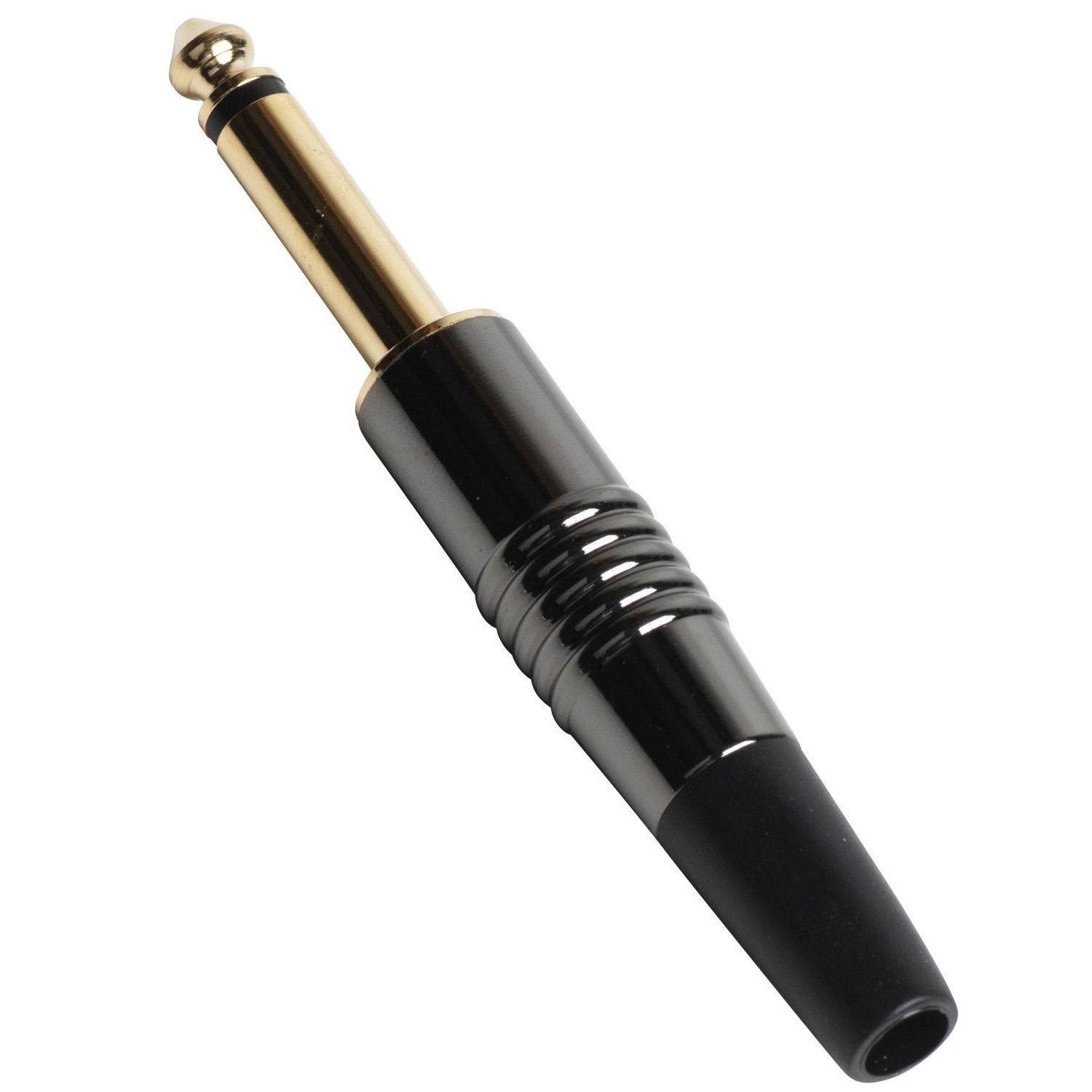 6.35 mm TS Mono Plug with Nickel Tin Gun Metal Color Housing Gold Plated