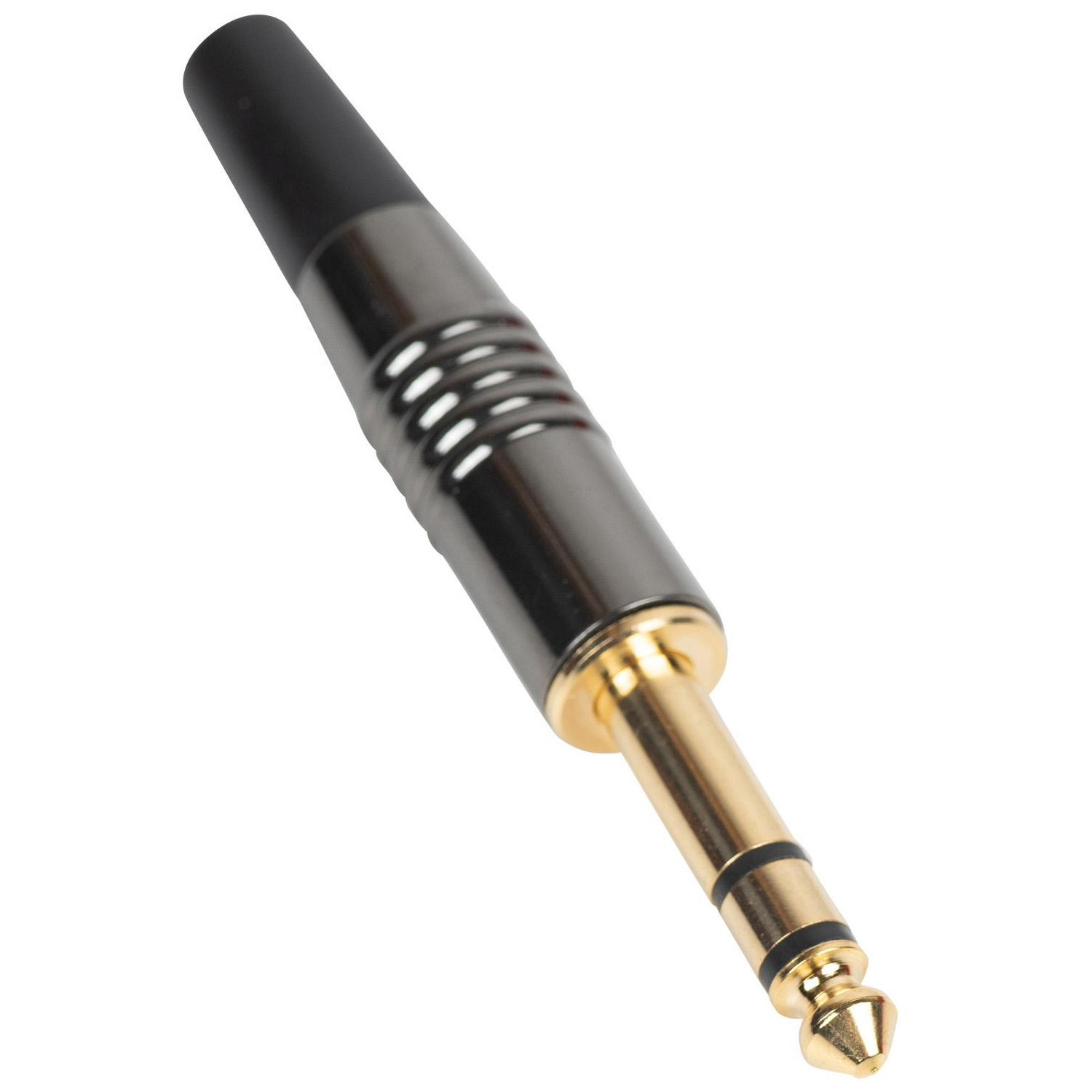 6.35 mm TRS Stereo Plug with Nickel Tin Gun Metal Color Housing Gold Plated