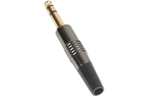 6.35 mm TRS Stereo Plug with Nickel Tin Gun Metal Color Housing Gold Plated