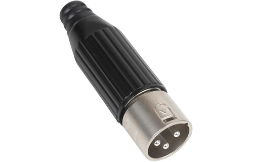 XLR Male 3-Pin Heavy-Duty Connector with Metal Screw On Shell with Rubber Strain Relief