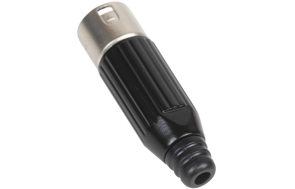 XLR Male 3-Pin Heavy-Duty Connector with Metal Screw On Shell with Rubber Strain Relief