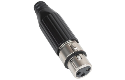 XLR Female 3-Pin Heavy-Duty Connector with Metal Screw On Shell with Rubber Strain Relief