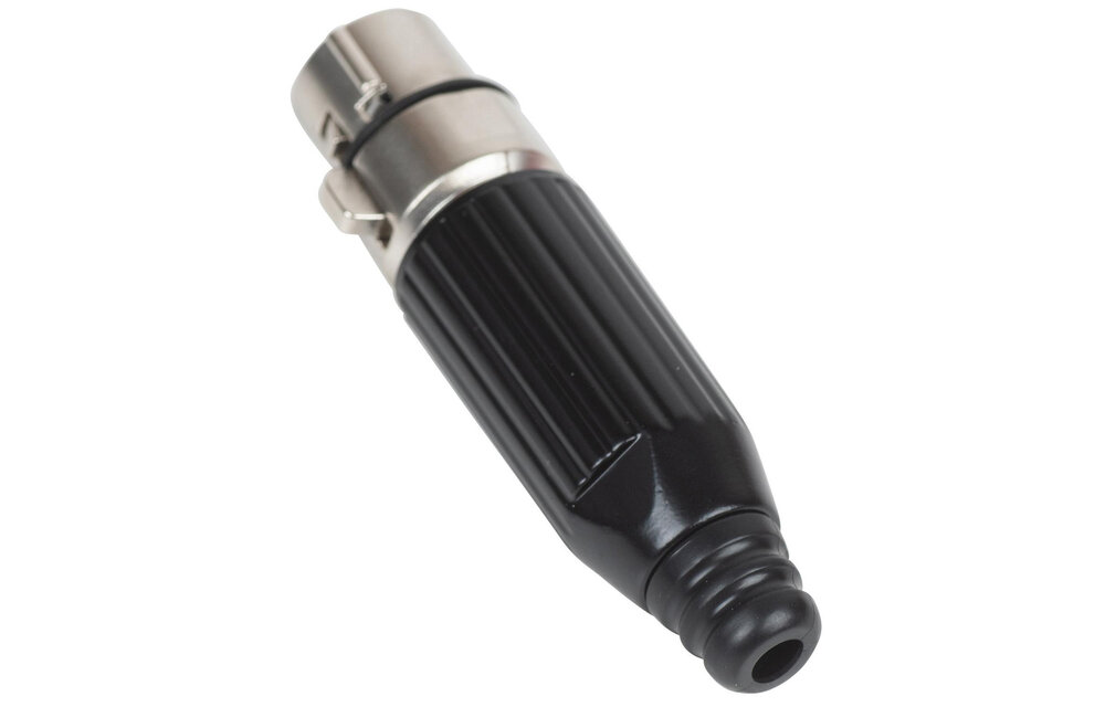 XLR Female 3-Pin Heavy-Duty Connector with Metal Screw On Shell with Rubber Strain Relief