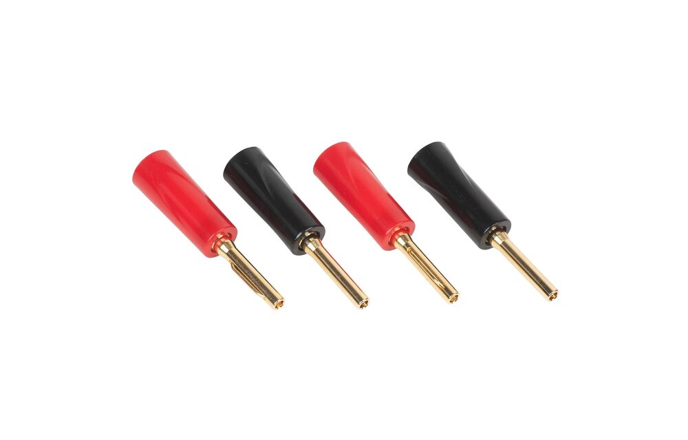 Banana Spring Connector Two Pair, Two Black & Red