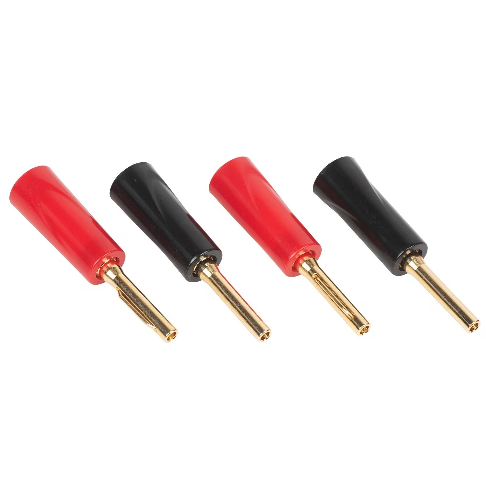 Banana Spring Connector Two Pair, Two Black & Red