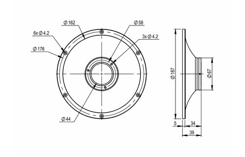 Satori WG29-187 87mm Waveguide Die Cast Aluminium