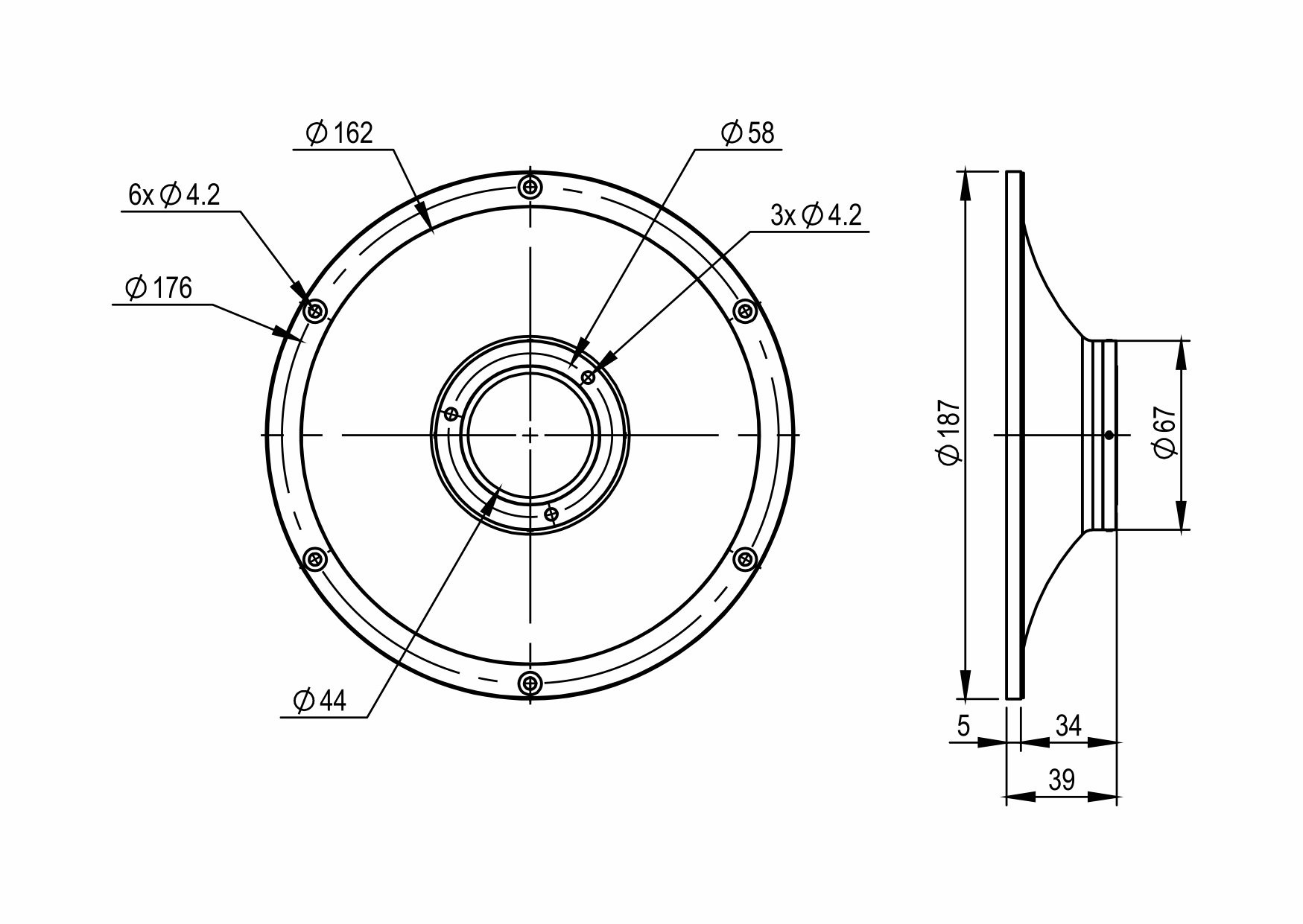 Satori WG29-187 87mm Waveguide Die Cast Aluminium