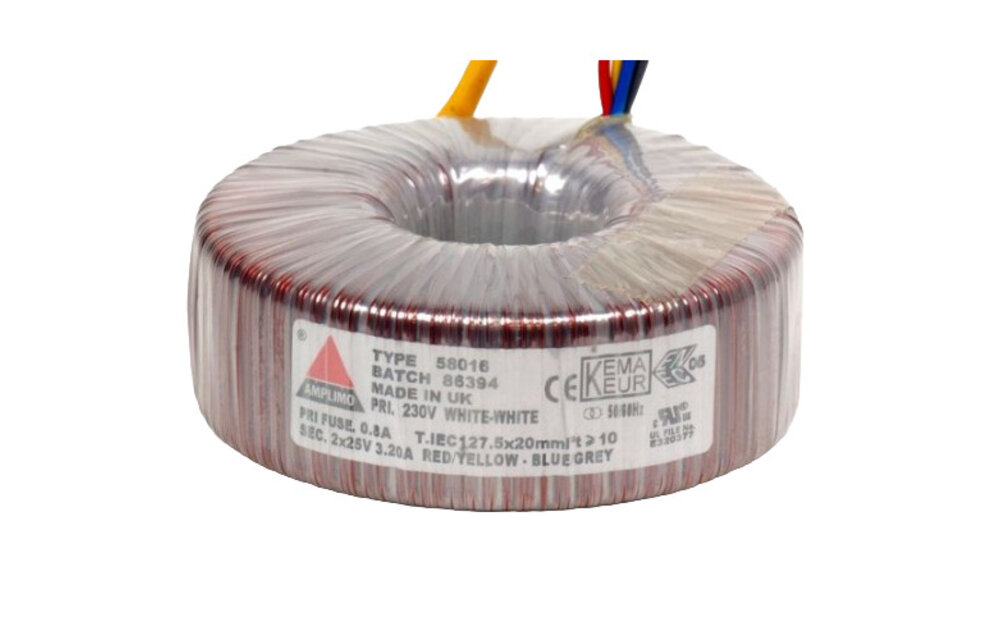 58016 160 VA | 2 x 25 V Toroidal Transformer