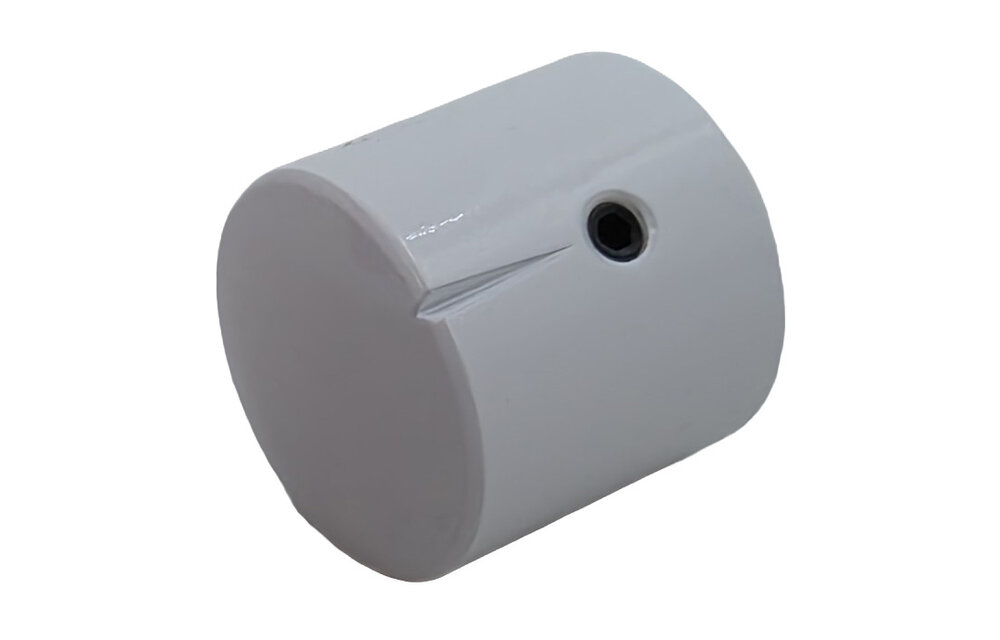 MWK-01-9006-A 25 mm Brass Knob Shiny White Alligned 6 mm Shaft