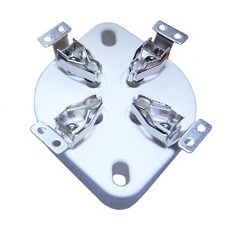 VBASE-171 UX4 4-Pin Valve Base Chassis Mount with Silver-Plated Contacts
