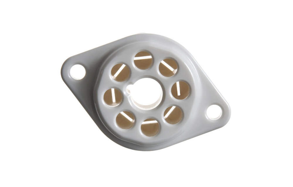 VBASE-166 UX8 8-Pin Valve Base Chassis Mount with Silver-Plated Contacts