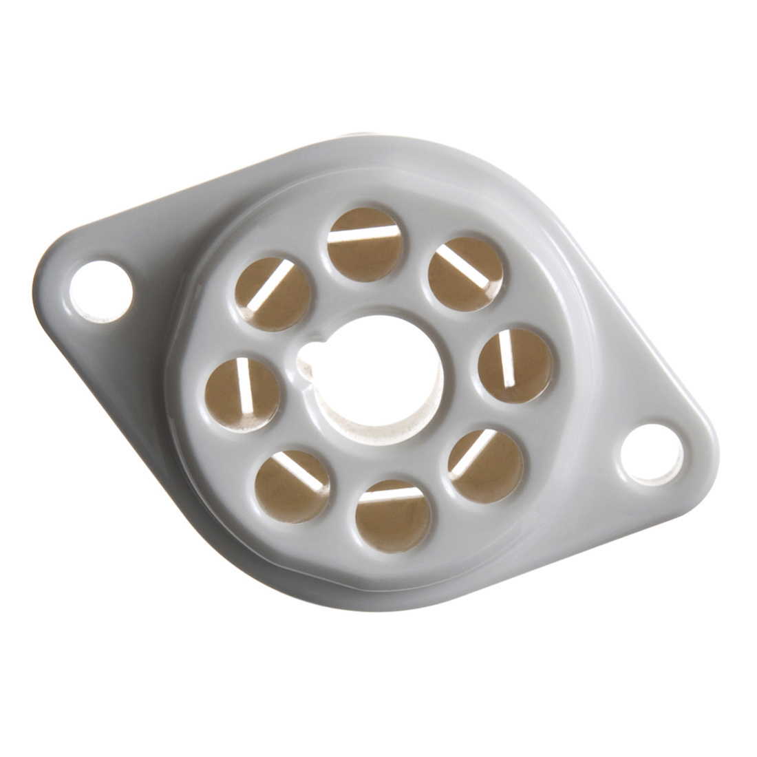 VBASE-166 UX8 8-Pin Valve Base Chassis Mount with Silver-Plated Contacts