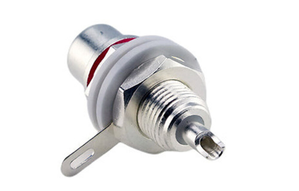 CON-034B AN-CS Silver Plated RCA Chassis Mount Red