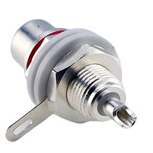 CON-034B AN-CS Silver Plated RCA Chassis Mount Red