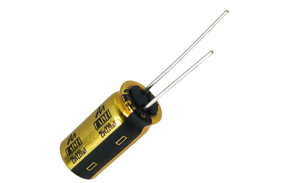CAP-100-R-220U-25V | 220 ÂµF | 20% | 25 V | Kaisei Electrolytic Capacitor