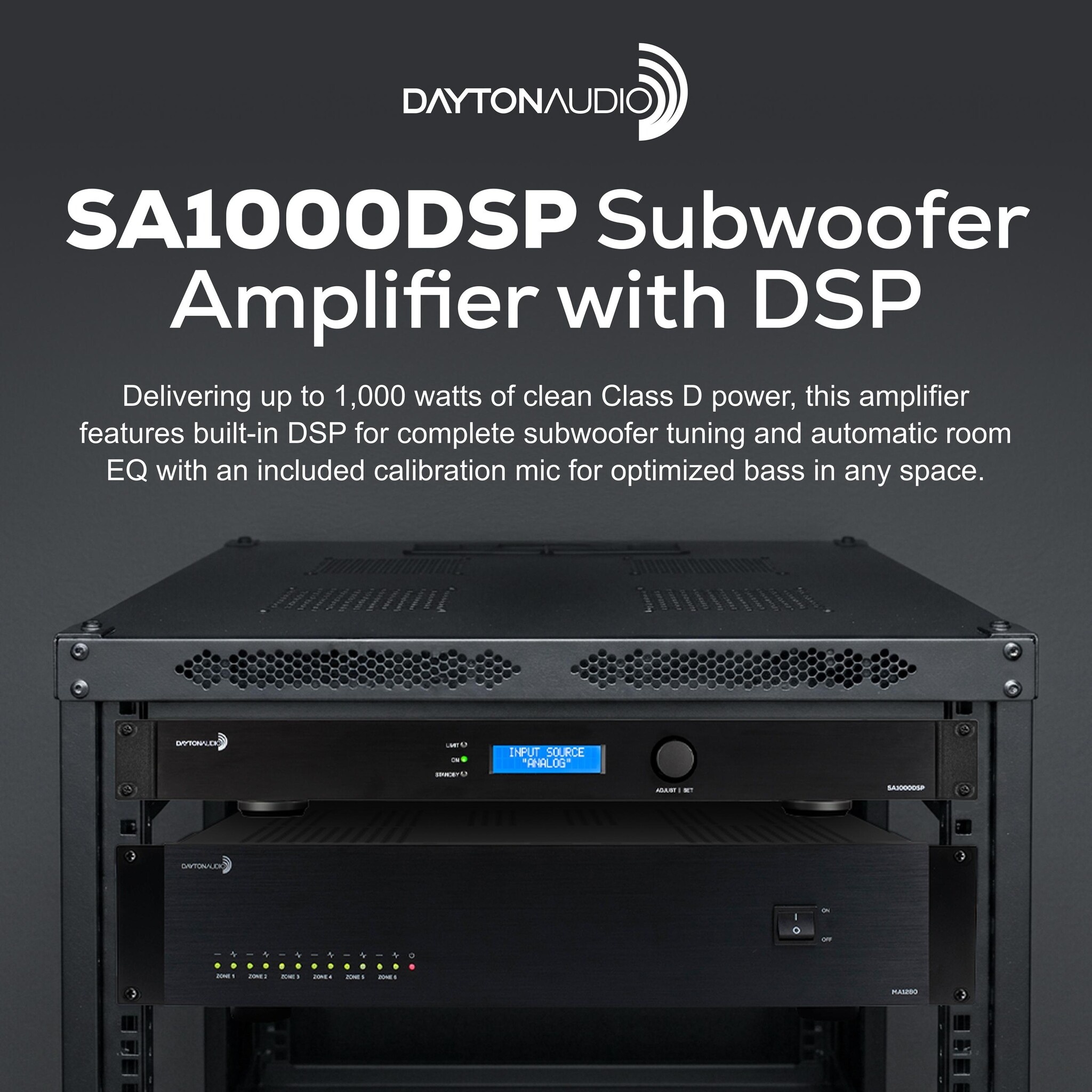 SA1000DSP 1000W Subwoofer Amplifier with DSP