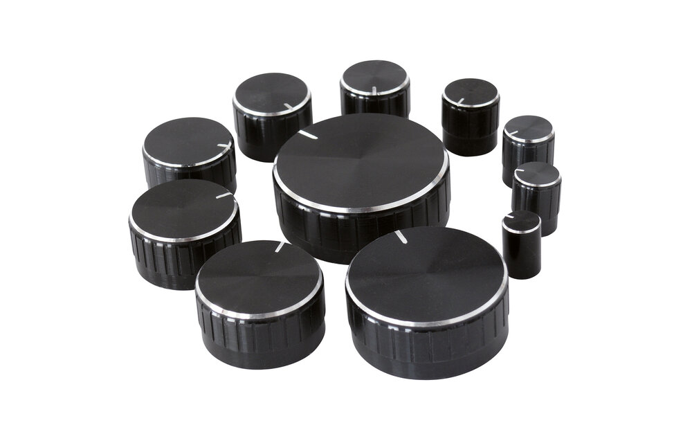 11-Piece Knob set Black 6 mm shaft