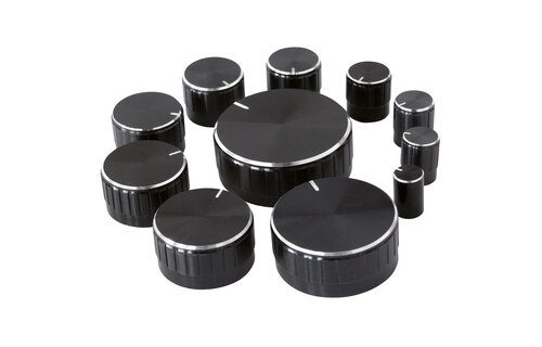 11-Piece Knob set Black 6 mm shaft