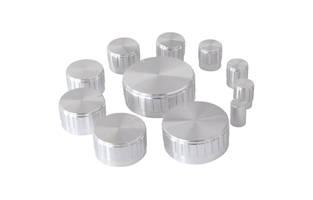 11-Piece Knob set Silver 6 mm shaft
