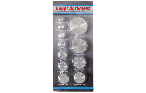 11-Piece Knob set Silver 6 mm shaft