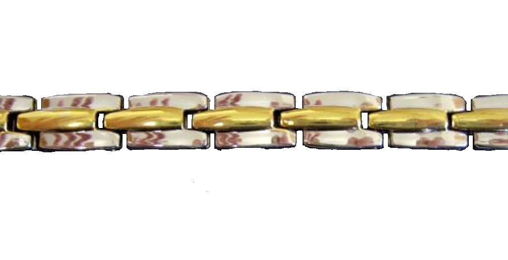 HuisHobby Magnetische gezondheids armband Jewel Edition goud/zilver edelstaal