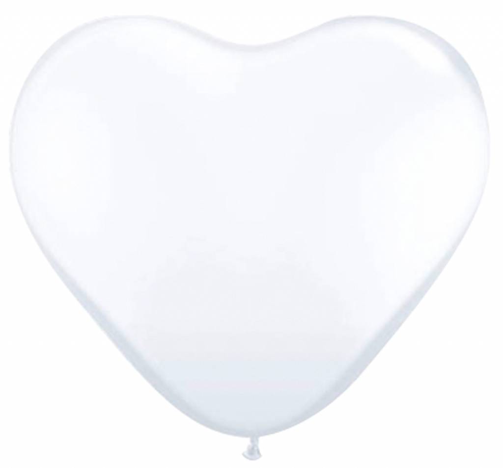 Hartjes Ballonnen Wit 30cm - 8 stuks
