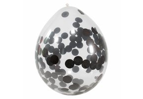 Confetti Ballonnen Zwart 30cm - 4 stuks