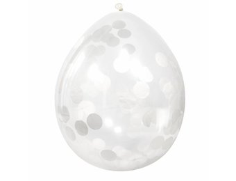 Confetti Ballonnen Wit 30cm - 4 stuks