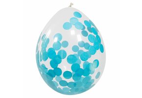 Confetti Ballonnen Blauw 30cm - 4 stuks