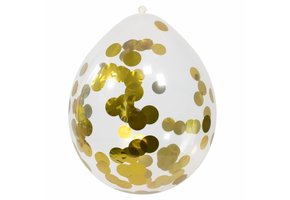 Confetti Ballonnen Goud 30cm - 4 stuks