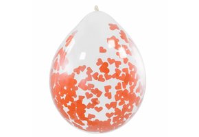 Confetti Ballonnen Hartjes 30cm - 4 stuks