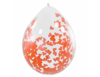 Confetti Ballonnen Hartjes 30cm - 4 stuks