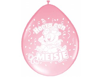 Geboorte Ballonnen Meisje Roze 30cm - 8 stuks