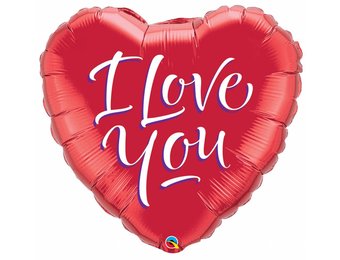 Hartjes Ballon I Love You 46cm - Per Stuk